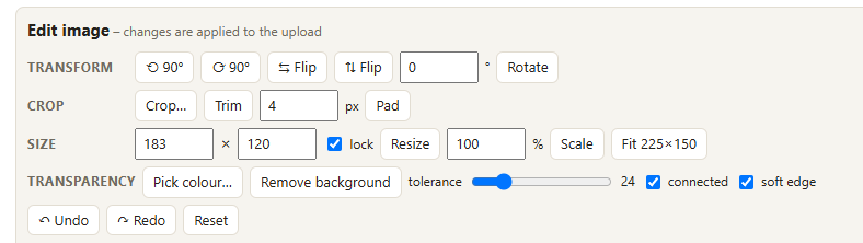 Before and after "Remove background" + "Trim"