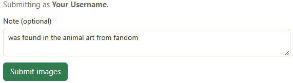 Note field and the "Submit images" button